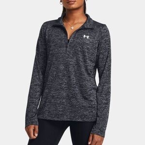 UNDER ARMOUR Tech Twist 1/2 Zip Top Women’s Size Medium Black/White